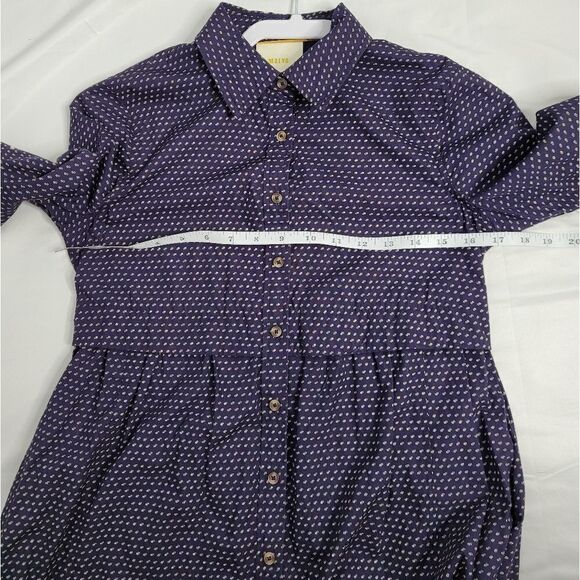 ANTHROPOLOGIE Maeve shirt Aled button up navy blue tunic XS‎ - Picture 8 of 9